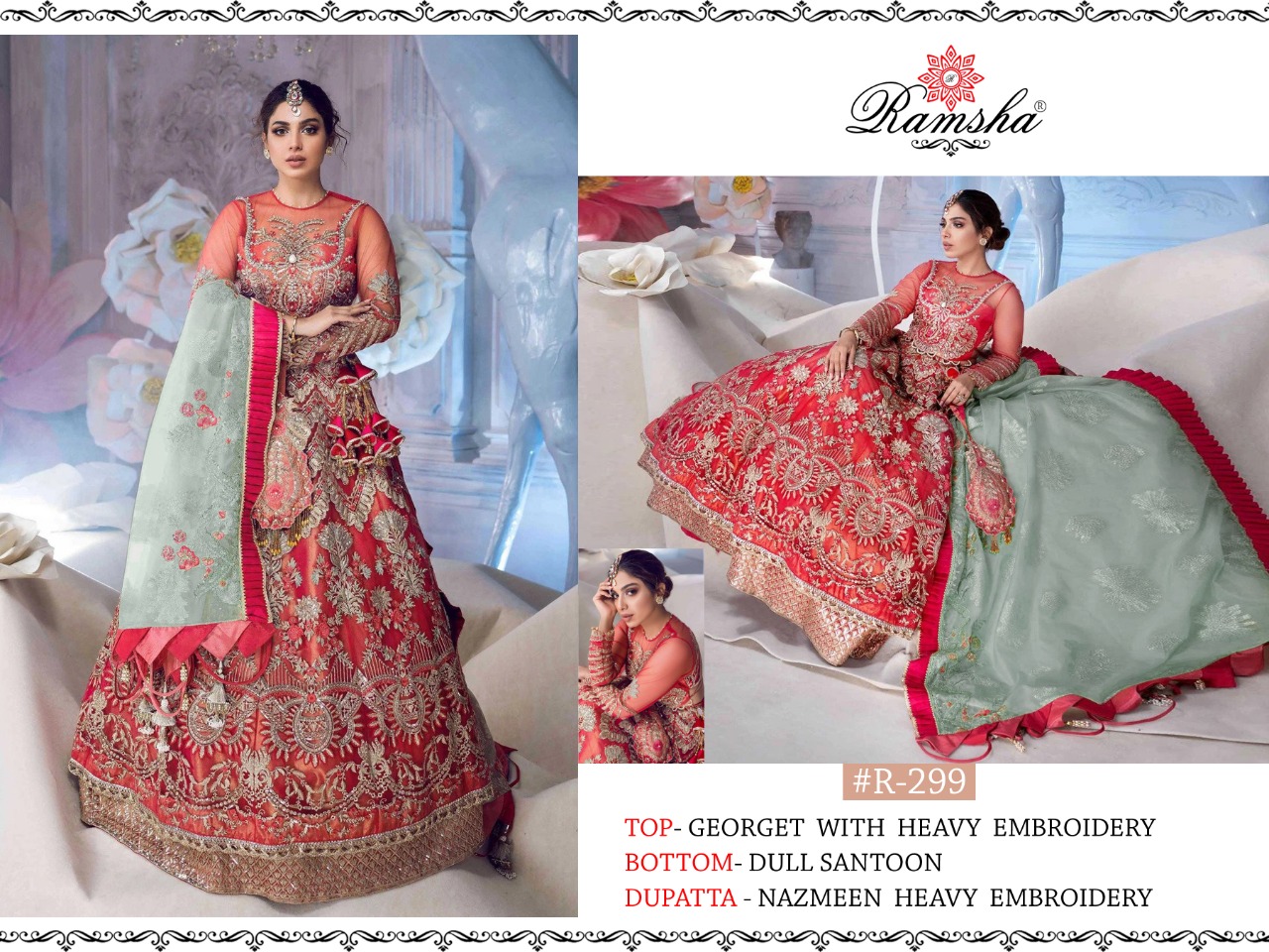 Ramsha R 299 To 302 Pakistani Salwar Suits Collection