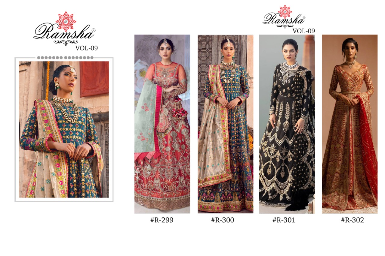 Ramsha R 299 To 302 Pakistani Salwar Suits Collection