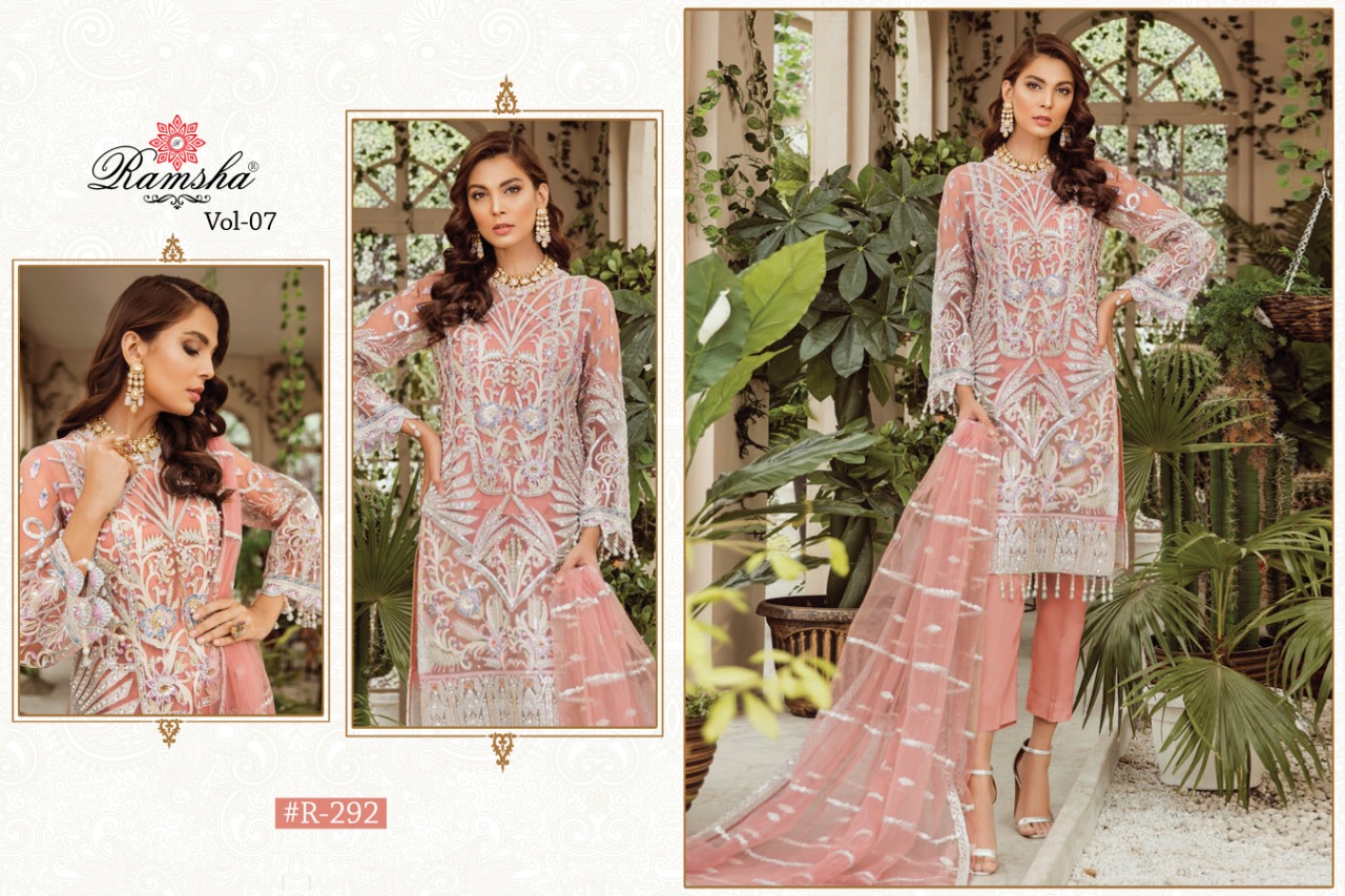 Ramsha Presents  R 291 To 294 Pakistani Salwar Suits Collection