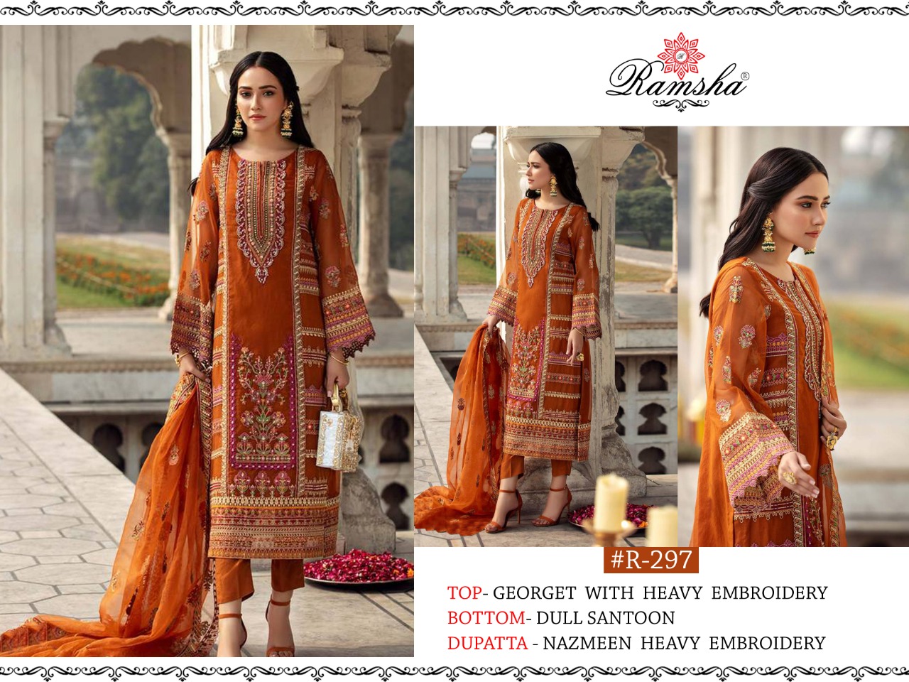 Ramsha Presents R 295 To 298 Pakistani Salwar Suits Collection