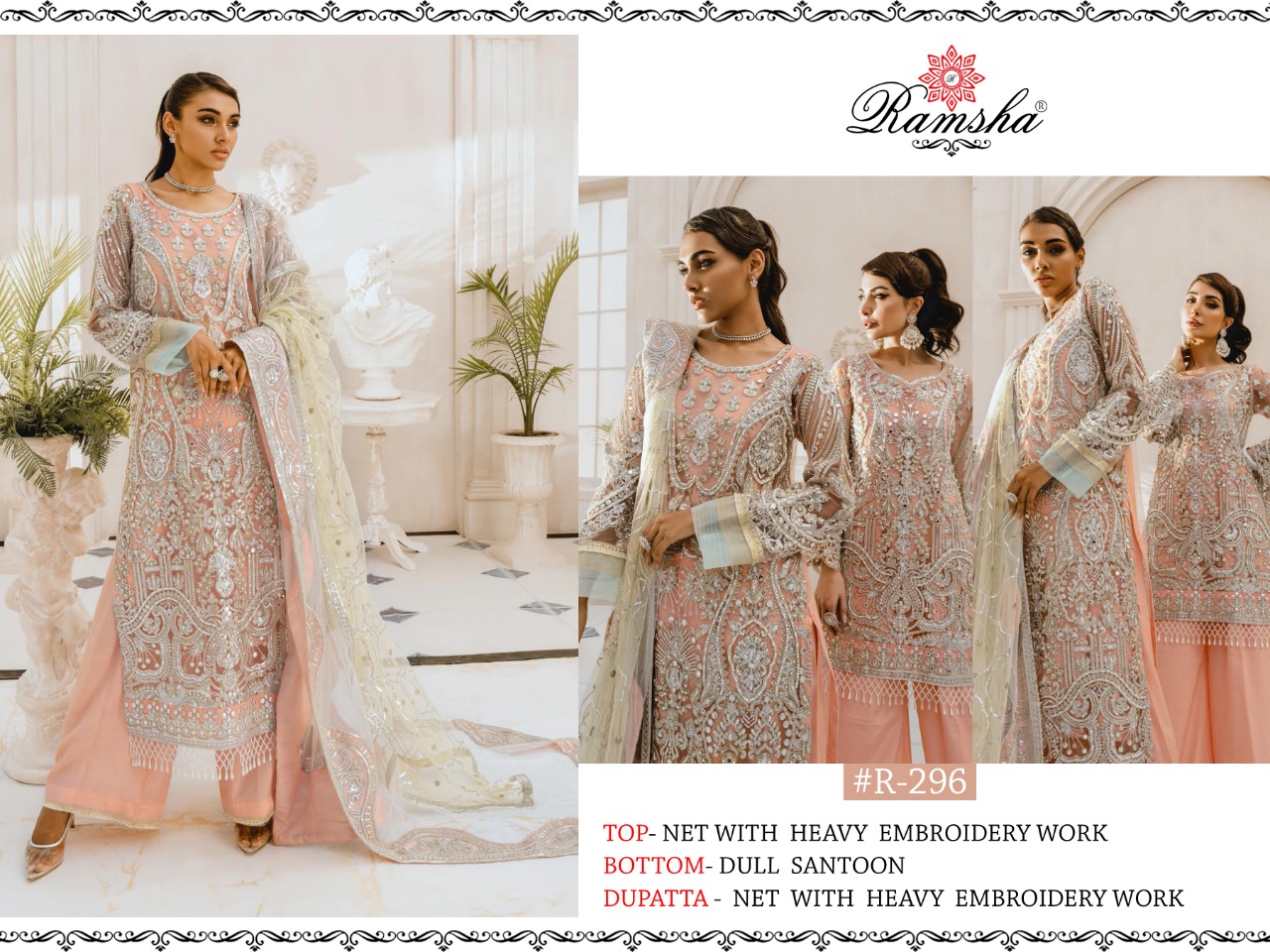 Ramsha Presents R 295 To 298 Pakistani Salwar Suits Collection