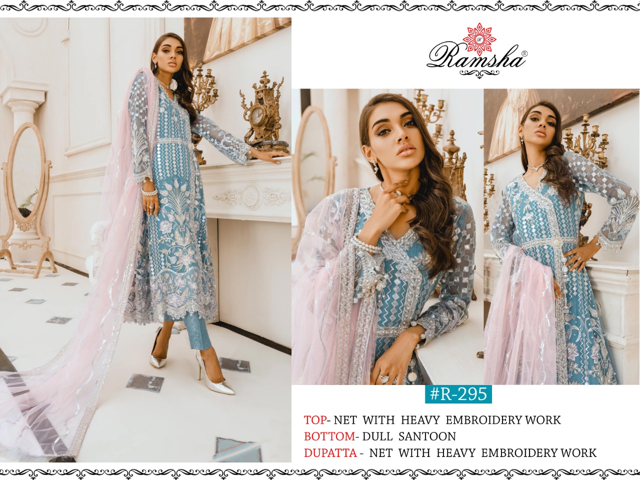 Ramsha Presents R 295 To 298 Pakistani Salwar Suits Collection
