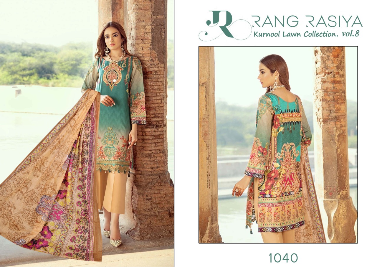 Rang Rasiya Kurnool Lawn Collection Vol 8 Karachi Dress Materials