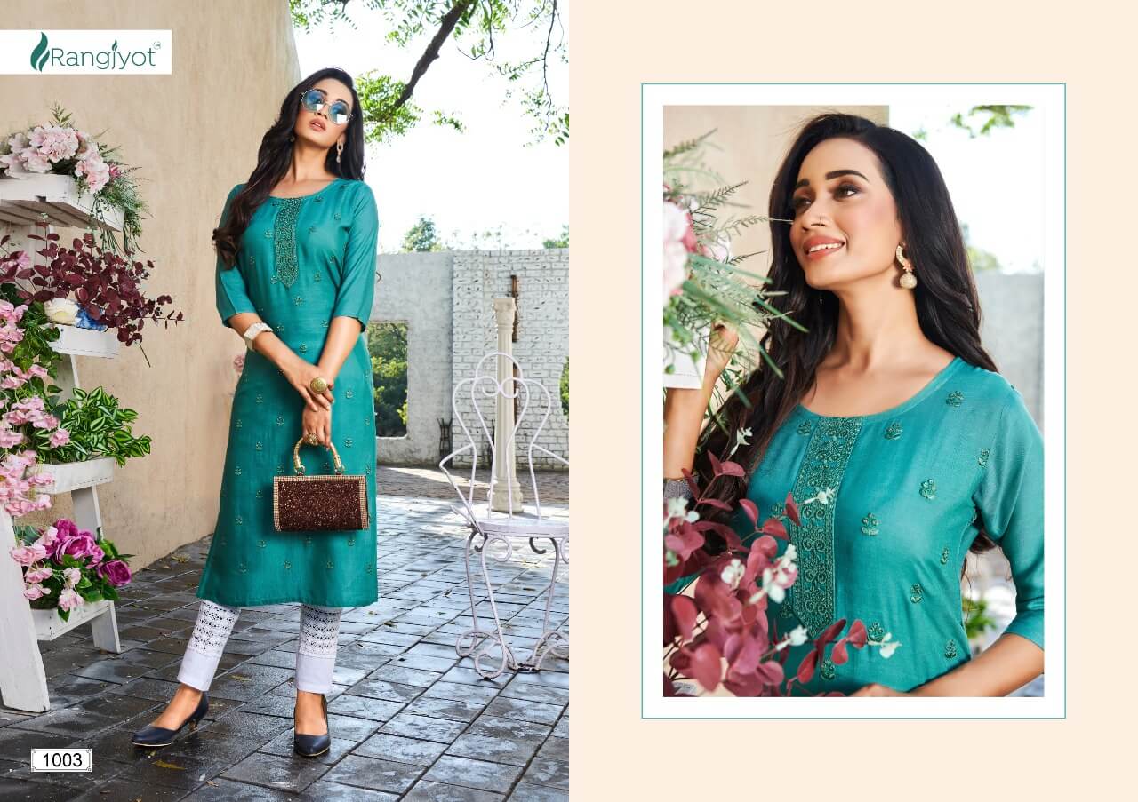 Rangjyot Presents Manjula  Vol 1 Designer Casual Wear Kurti With Bottom Collection