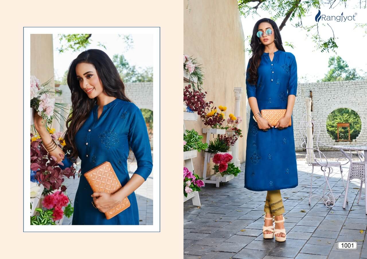 Rangjyot Presents Manjula  Vol 1 Designer Casual Wear Kurti With Bottom Collection