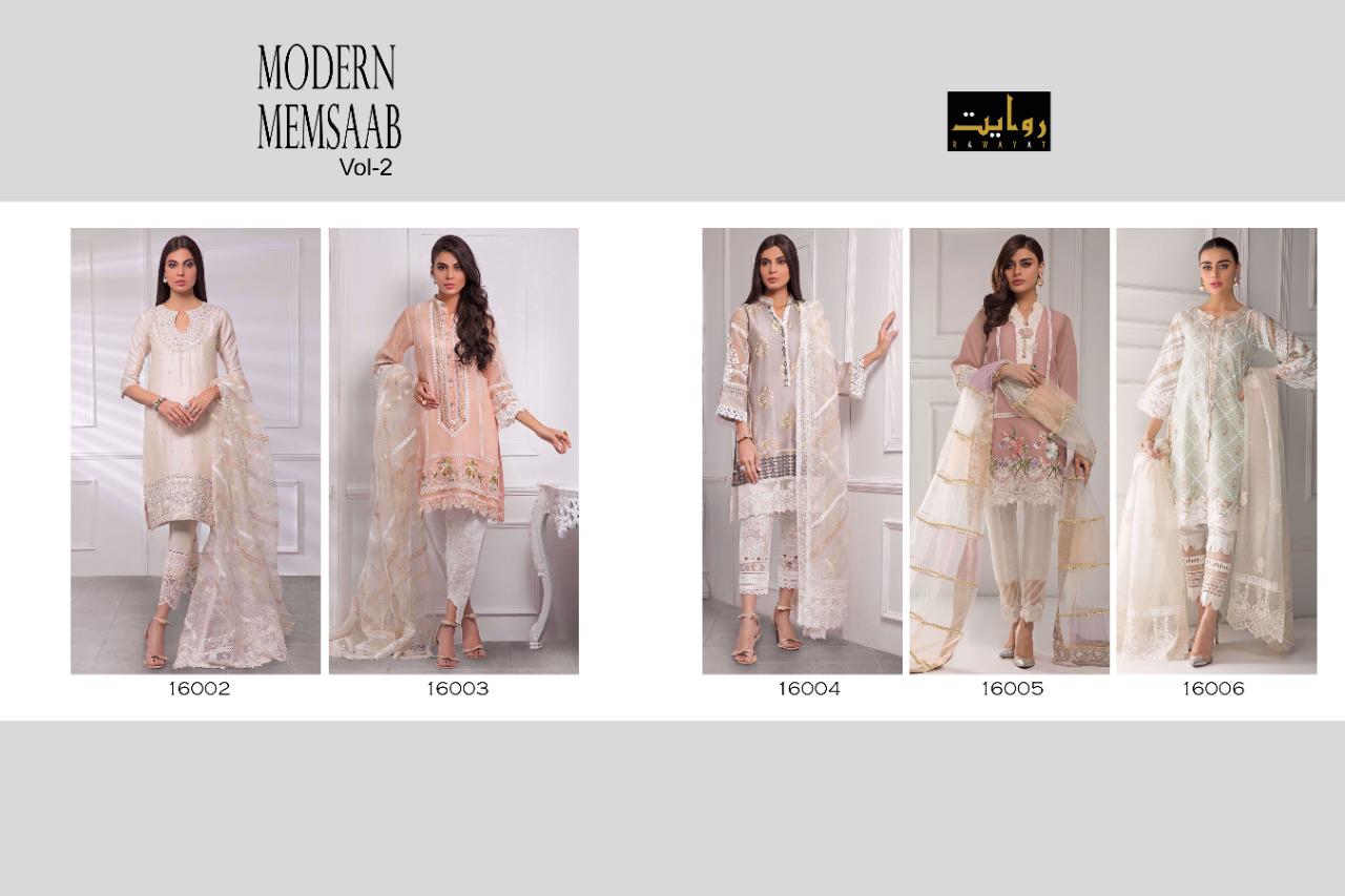 Rawayat Presents Modern Memsaab Vol 2 Embroidered Pakistani Salwar Suits