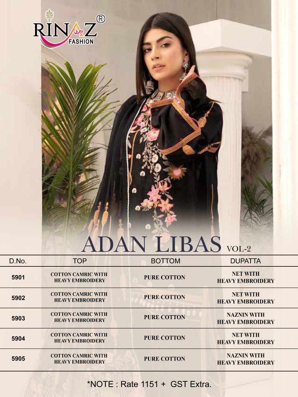 Rinaz Presents  Adan Libas Vol  2 Heavy Embroidery Pakistani Salwar Suits Collection