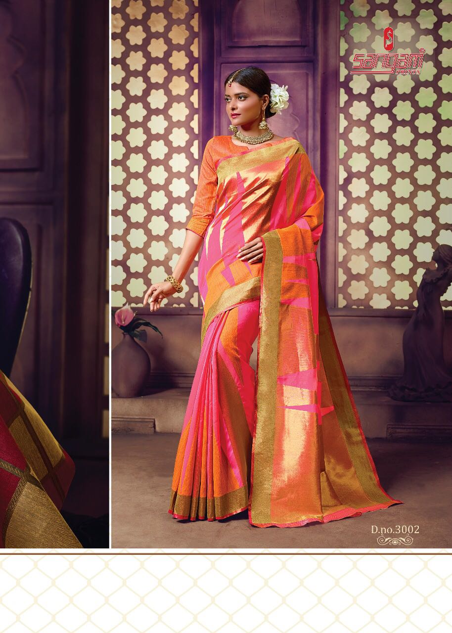 Sangam Presents Zamdani Cotton Handloom Sarees