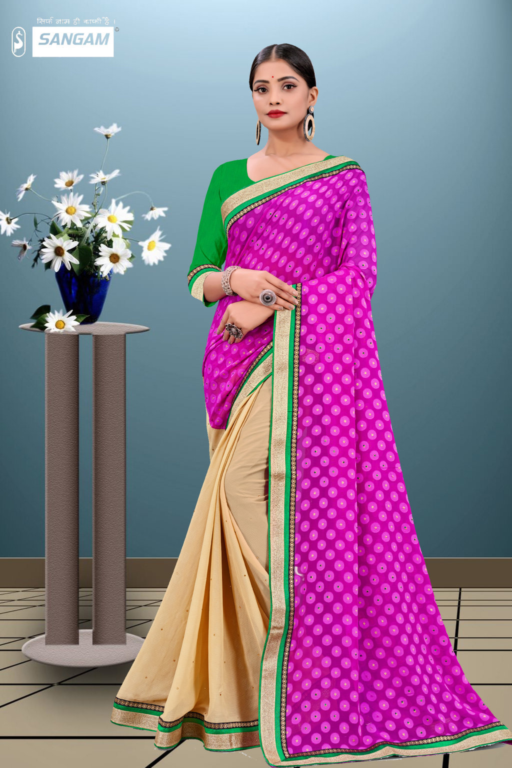 Sangam Presents Pihu-2 Fancy Georgette Sarees