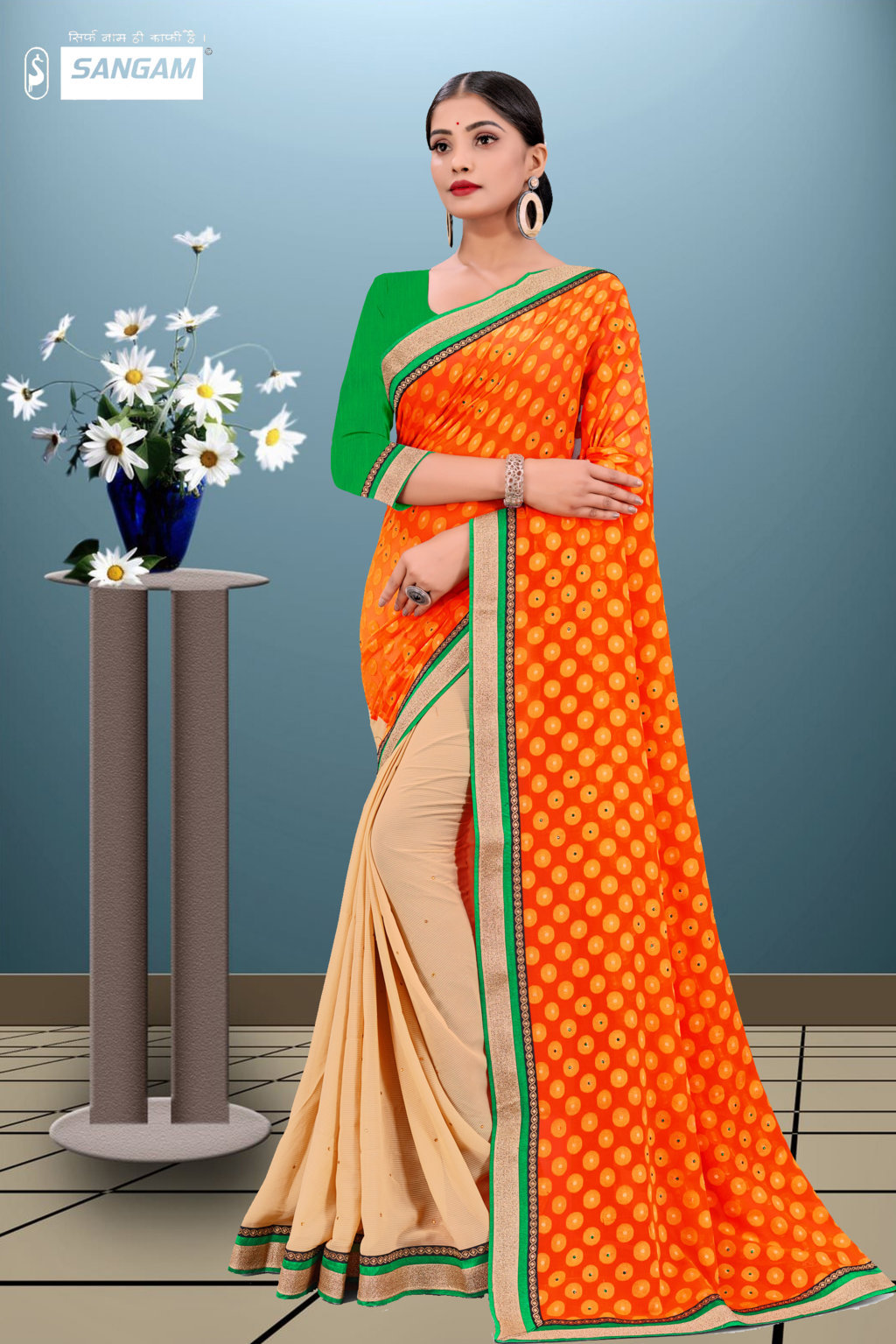 Sangam Presents Pihu-2 Fancy Georgette Sarees