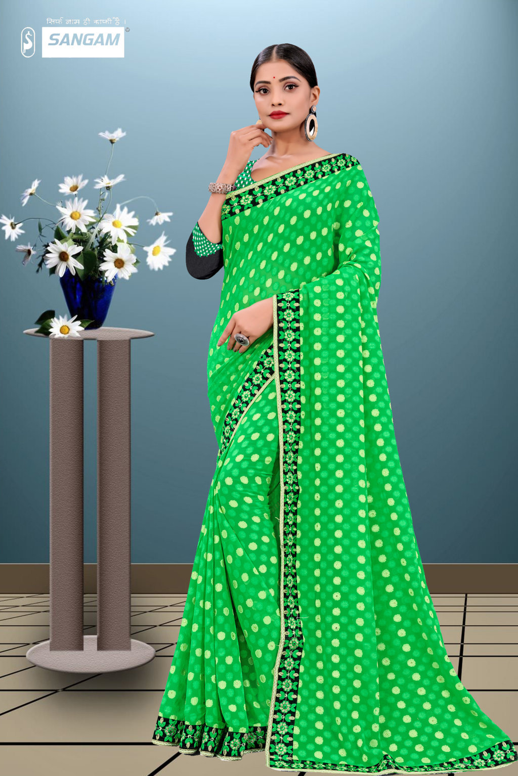 Sangam Presents Pihu-2 Fancy Georgette Sarees