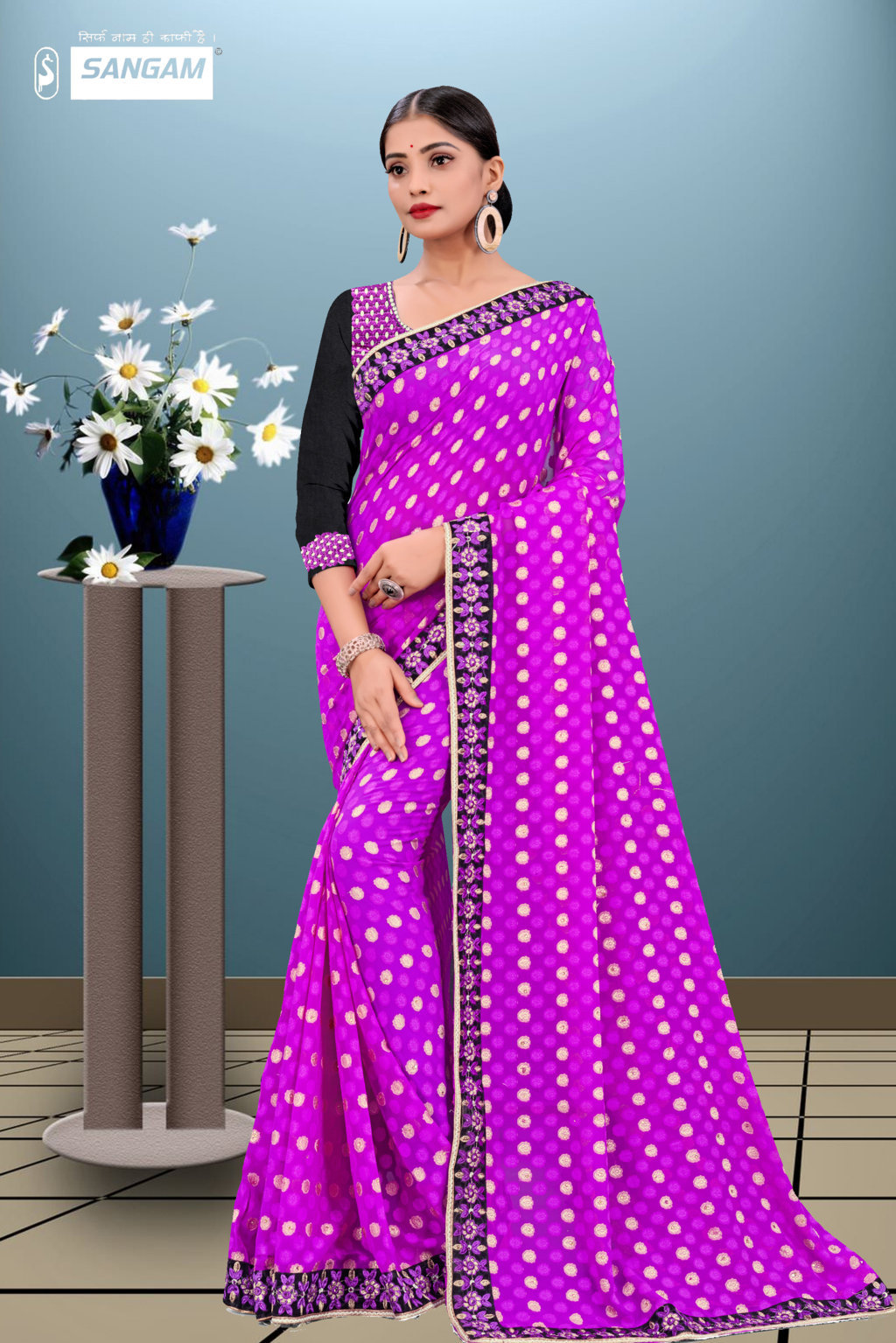 Sangam Presents Pihu-2 Fancy Georgette Sarees