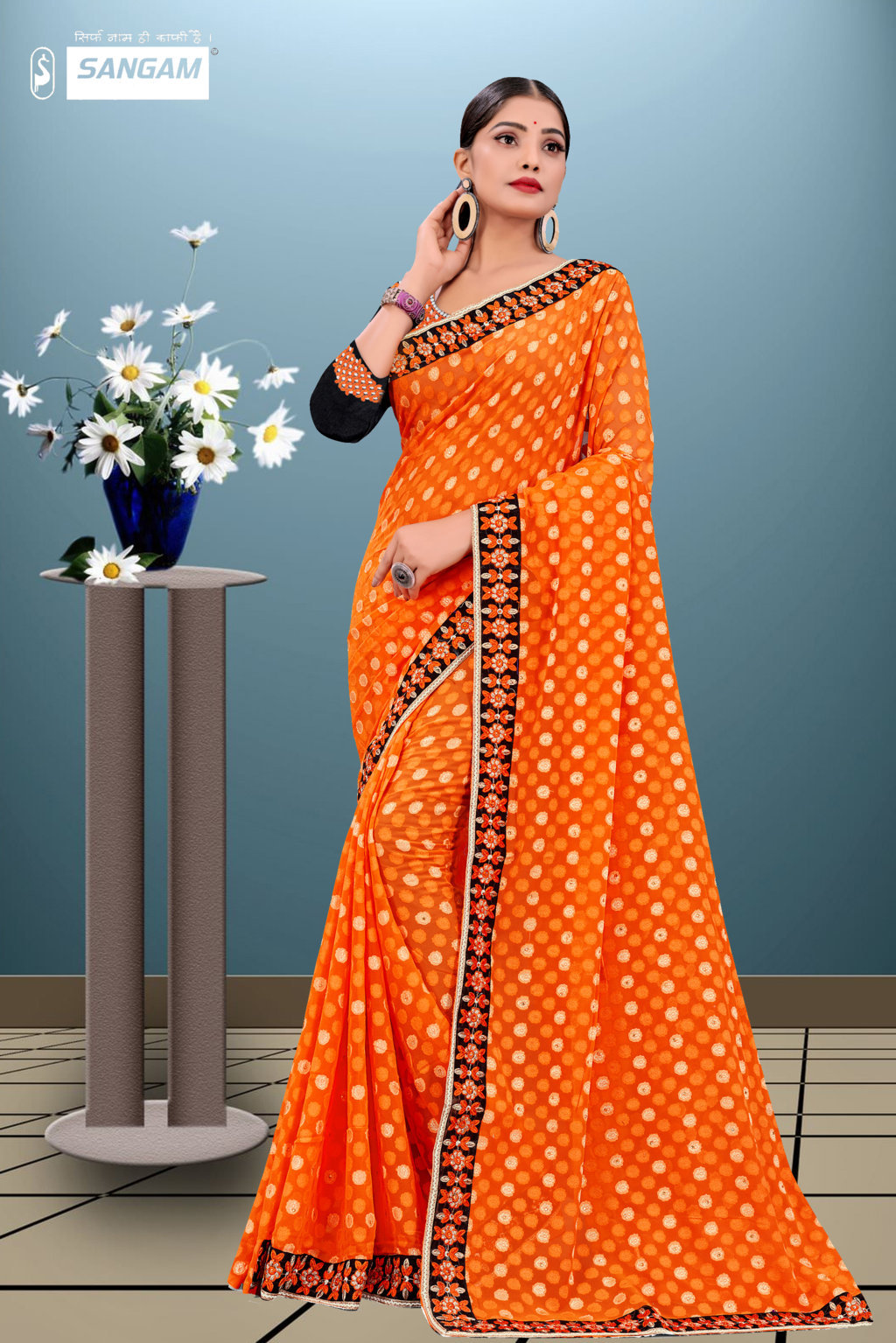 Sangam Presents Pihu-2 Fancy Georgette Sarees