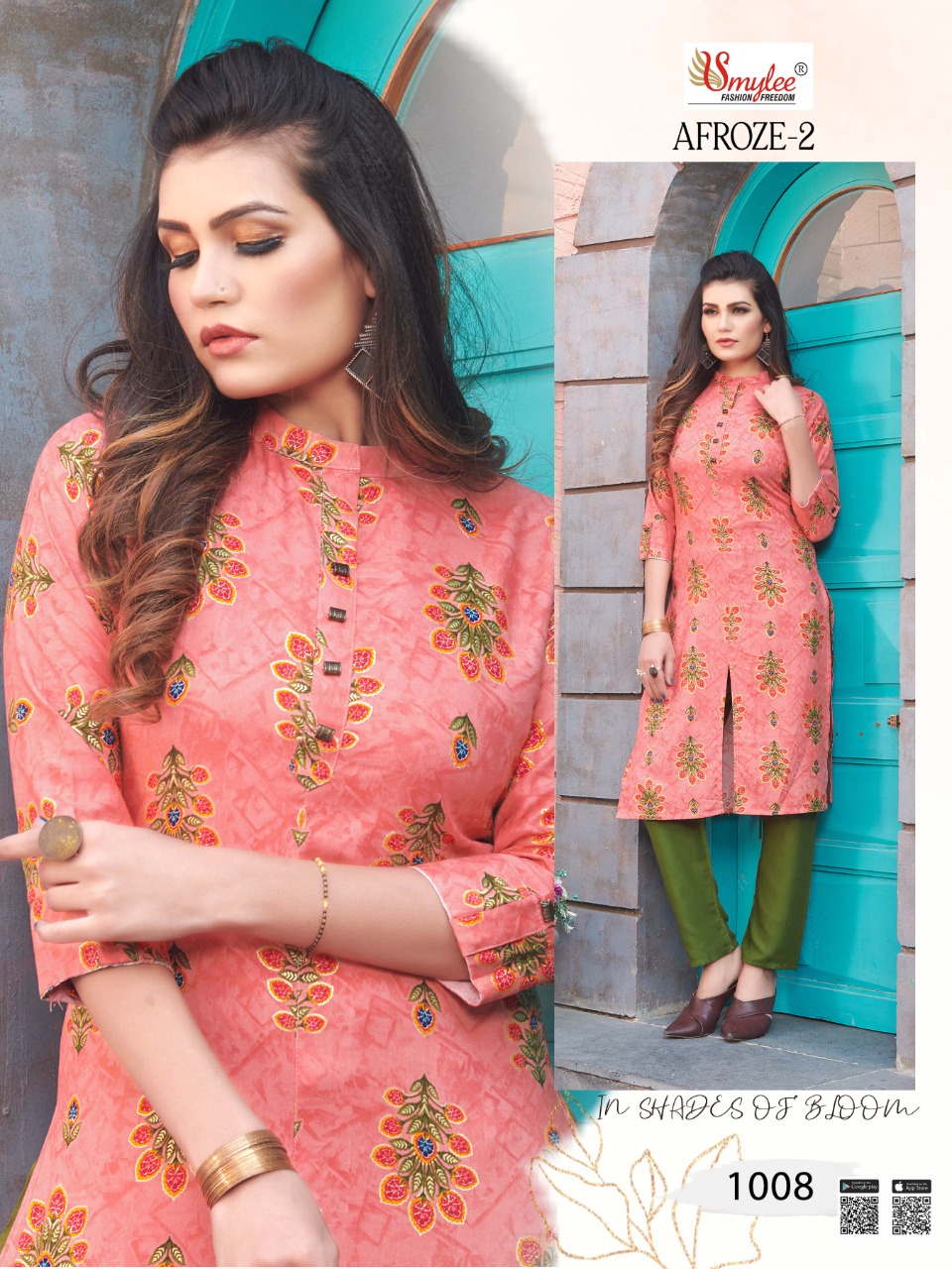 Smylee  Presents Afroze Vol 2 Printed Kurti With Bottom Collection