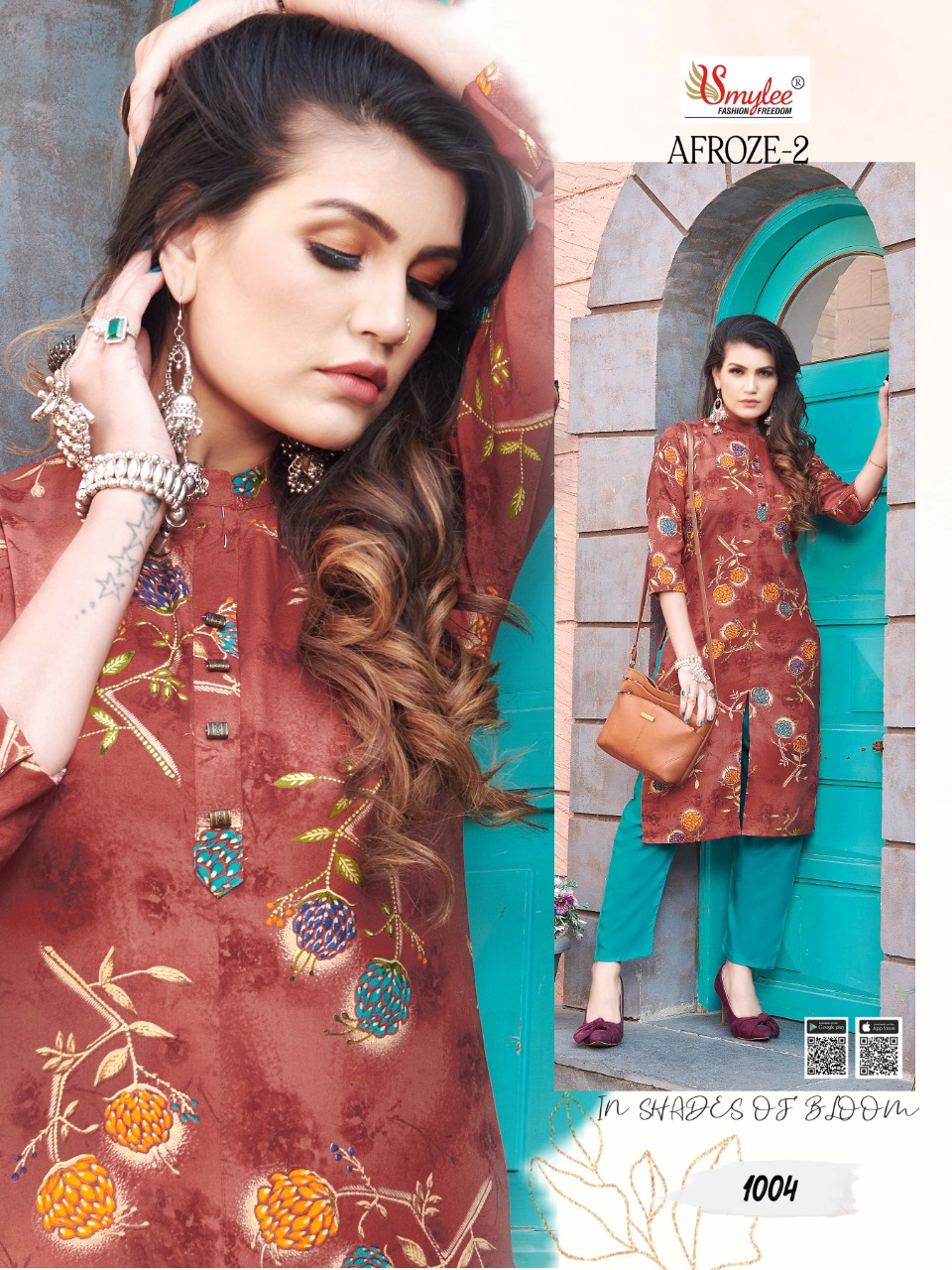 Smylee  Presents Afroze Vol 2 Printed Kurti With Bottom Collection