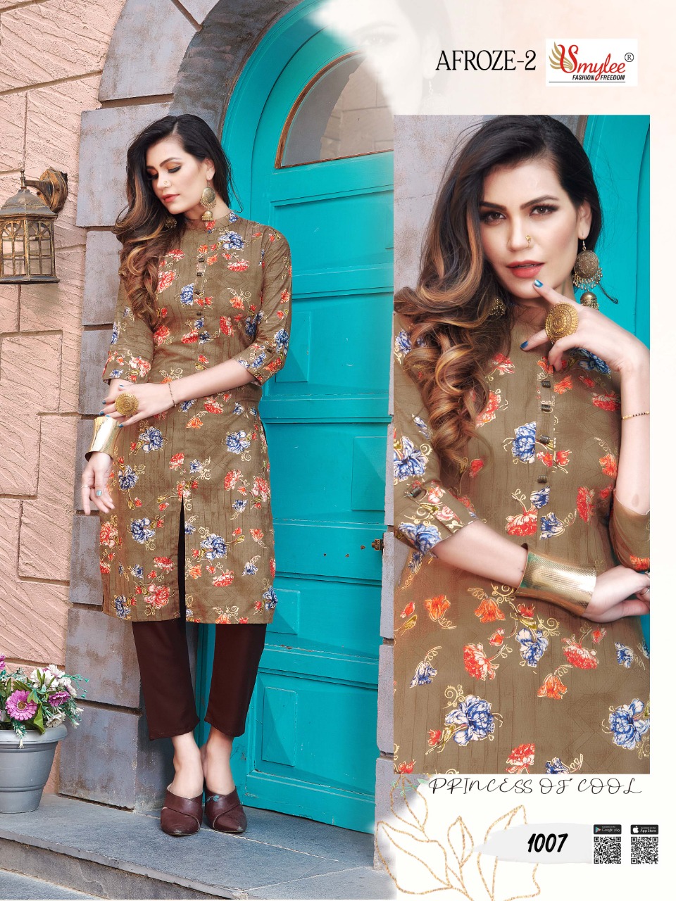 Smylee  Presents Afroze Vol 2 Printed Kurti With Bottom Collection