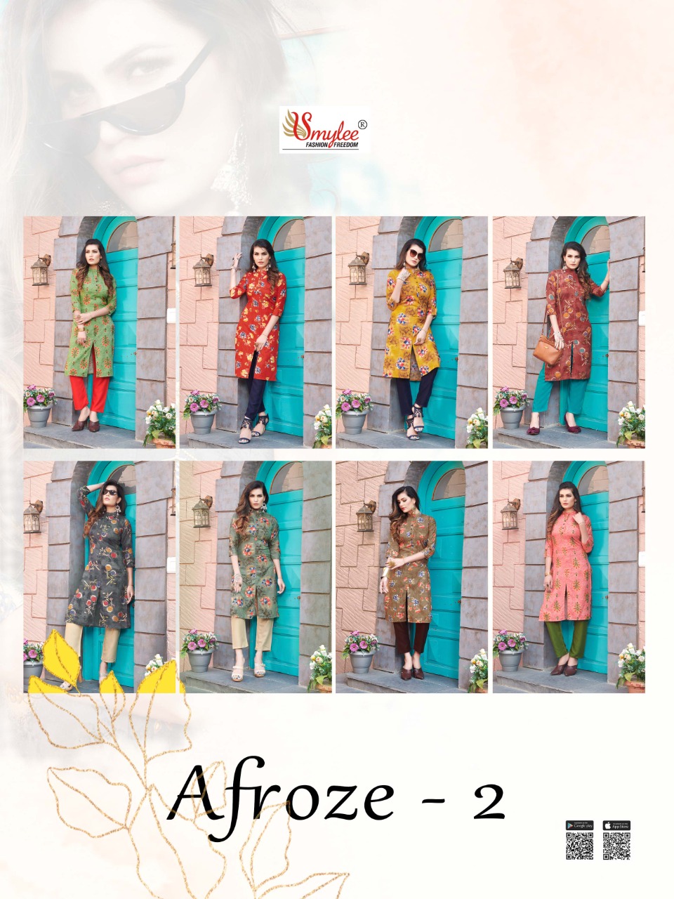 Smylee  Presents Afroze Vol 2 Printed Kurti With Bottom Collection