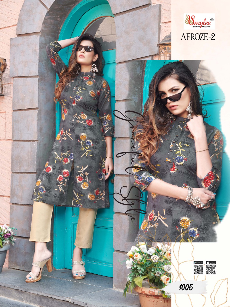 Smylee  Presents Afroze Vol 2 Printed Kurti With Bottom Collection