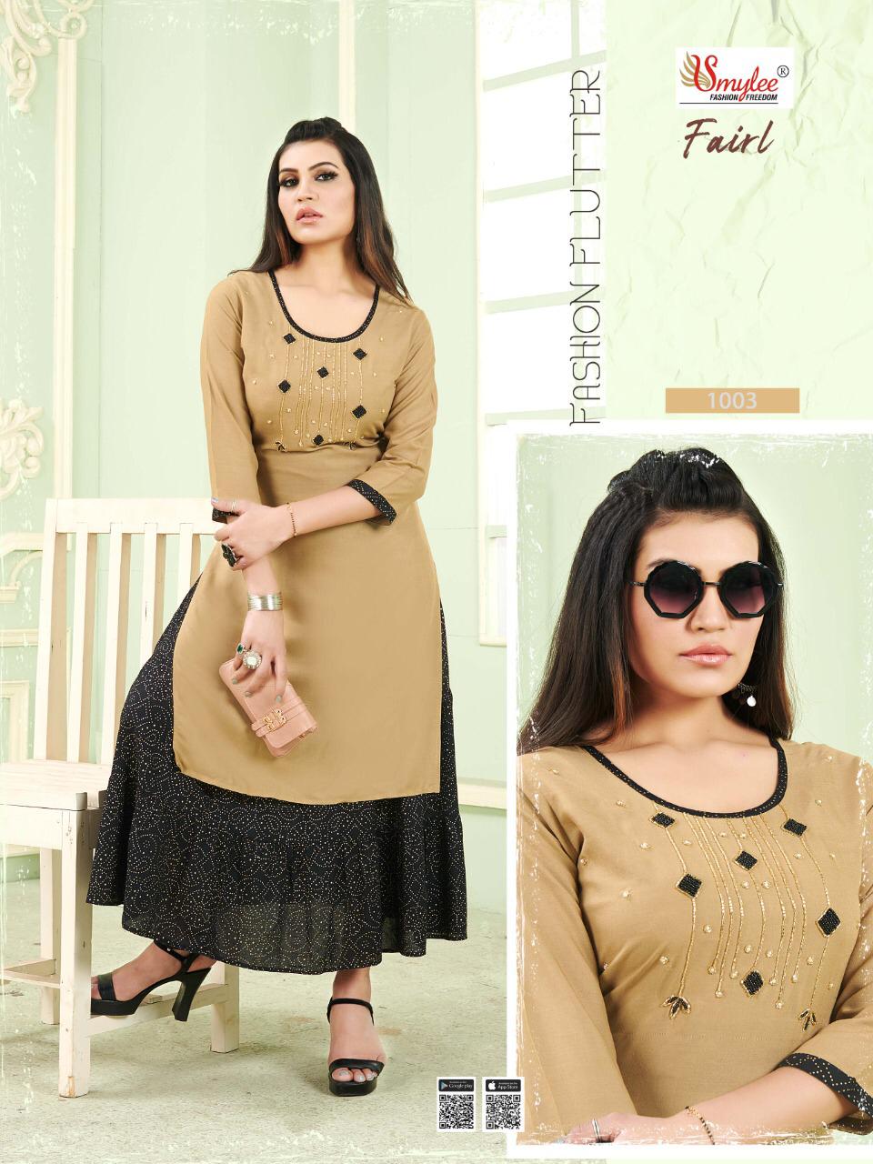 Smylee Presents Fairl Rayon  Kurti With Bottom Collection