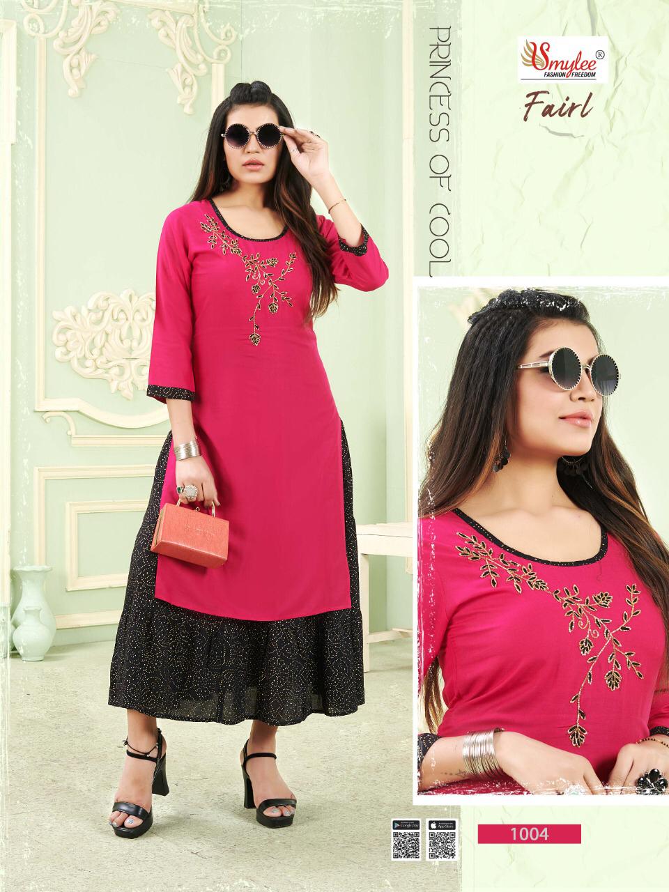 Smylee Presents Fairl Rayon  Kurti With Bottom Collection
