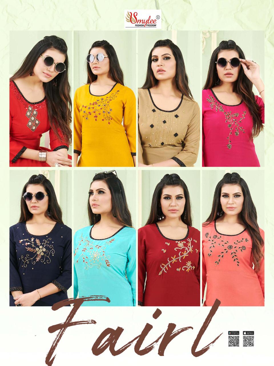 Smylee Presents Fairl Rayon  Kurti With Bottom Collection