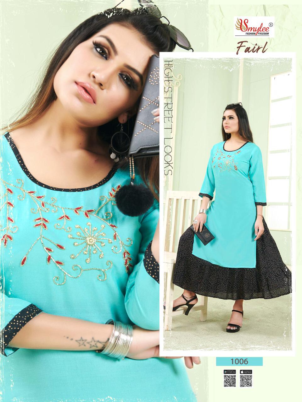Smylee Presents Fairl Rayon  Kurti With Bottom Collection