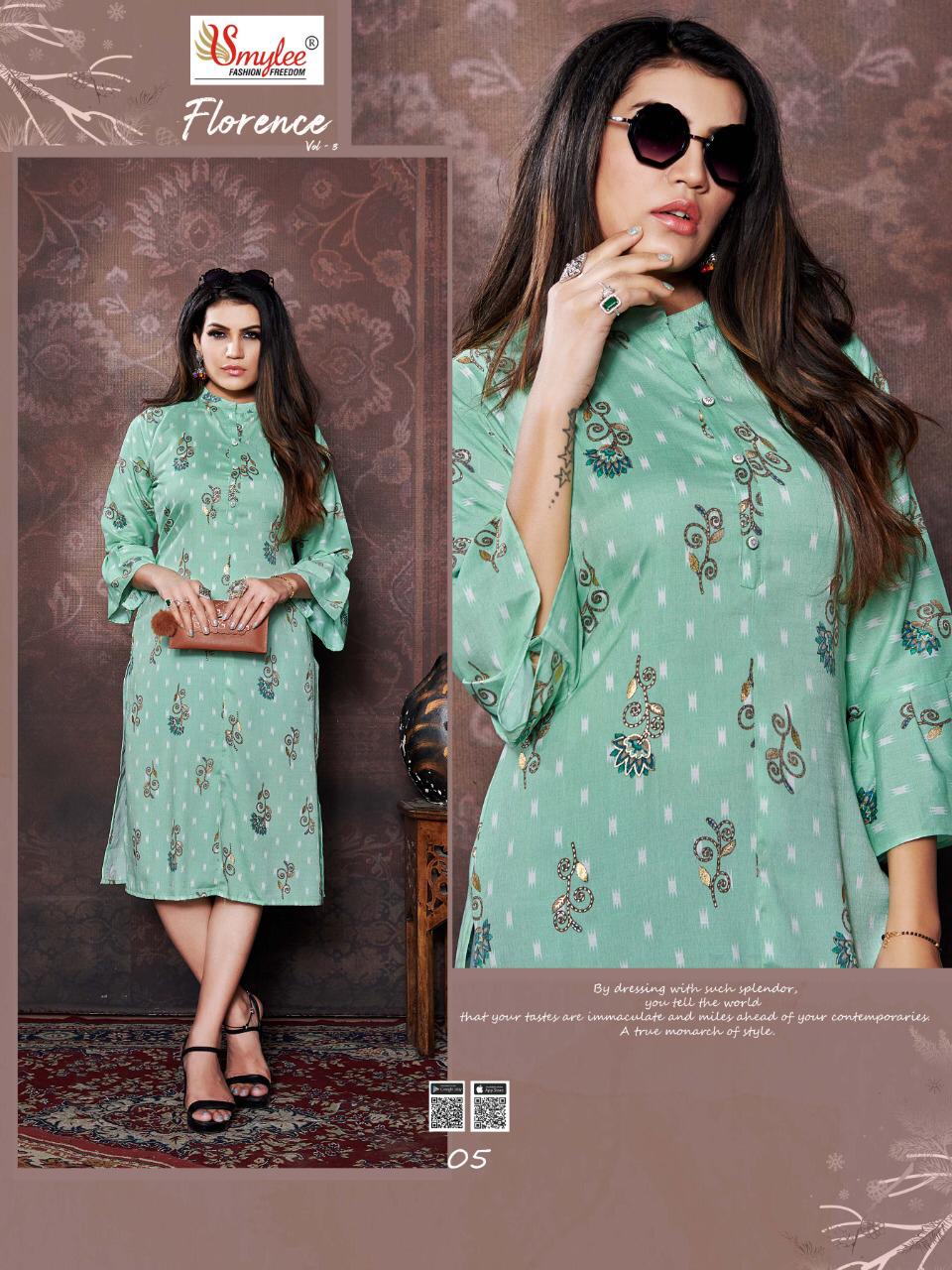 Smylee Presents Florence Vol 3 Printed  Kurtis Collection