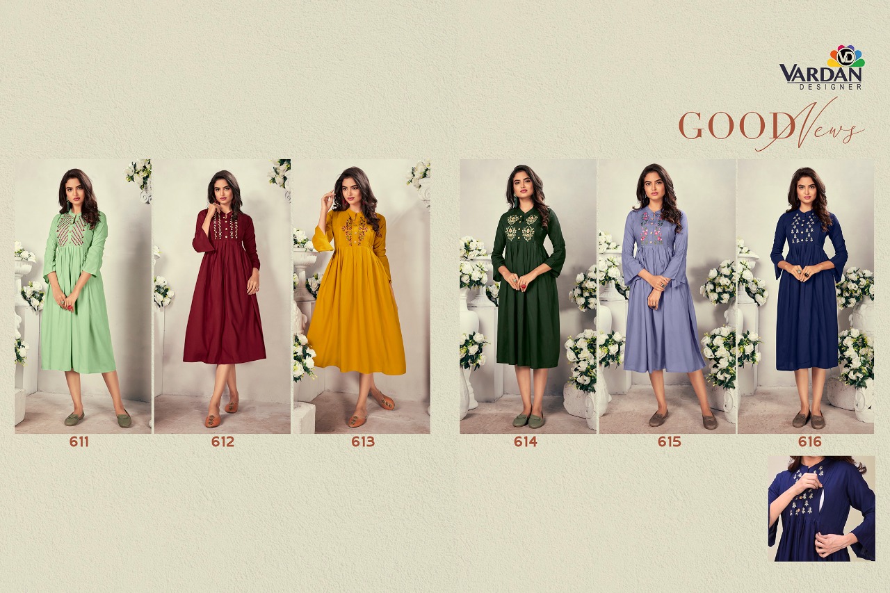 Vardan Presents Good News Embroidery Kurtis Collection