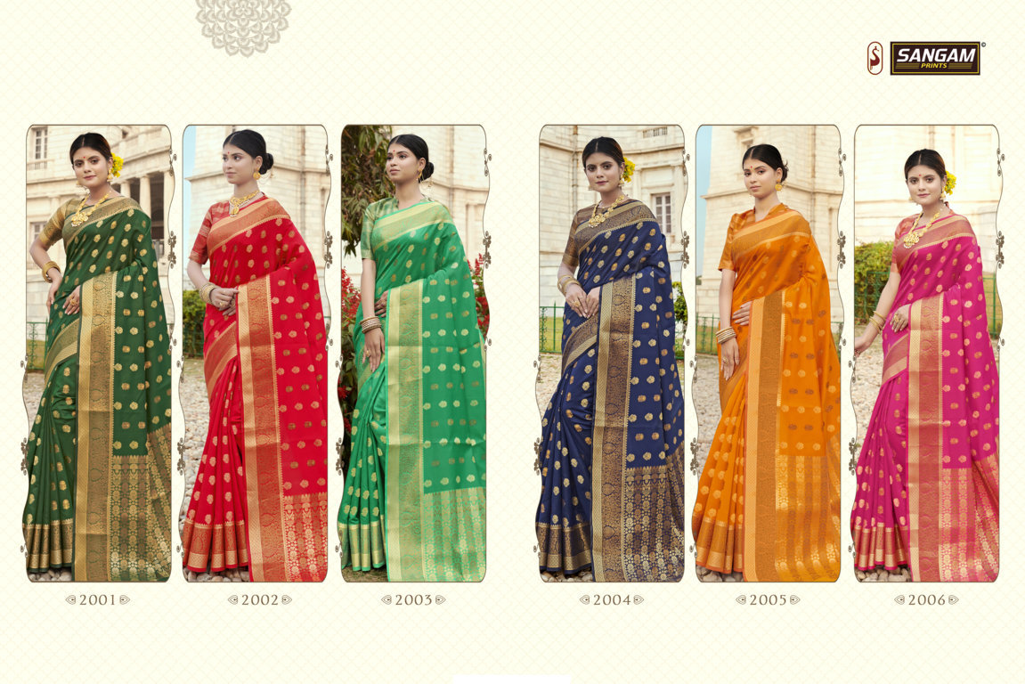 Sangam Presents Sanjana Zari Weaving Silk Sarees