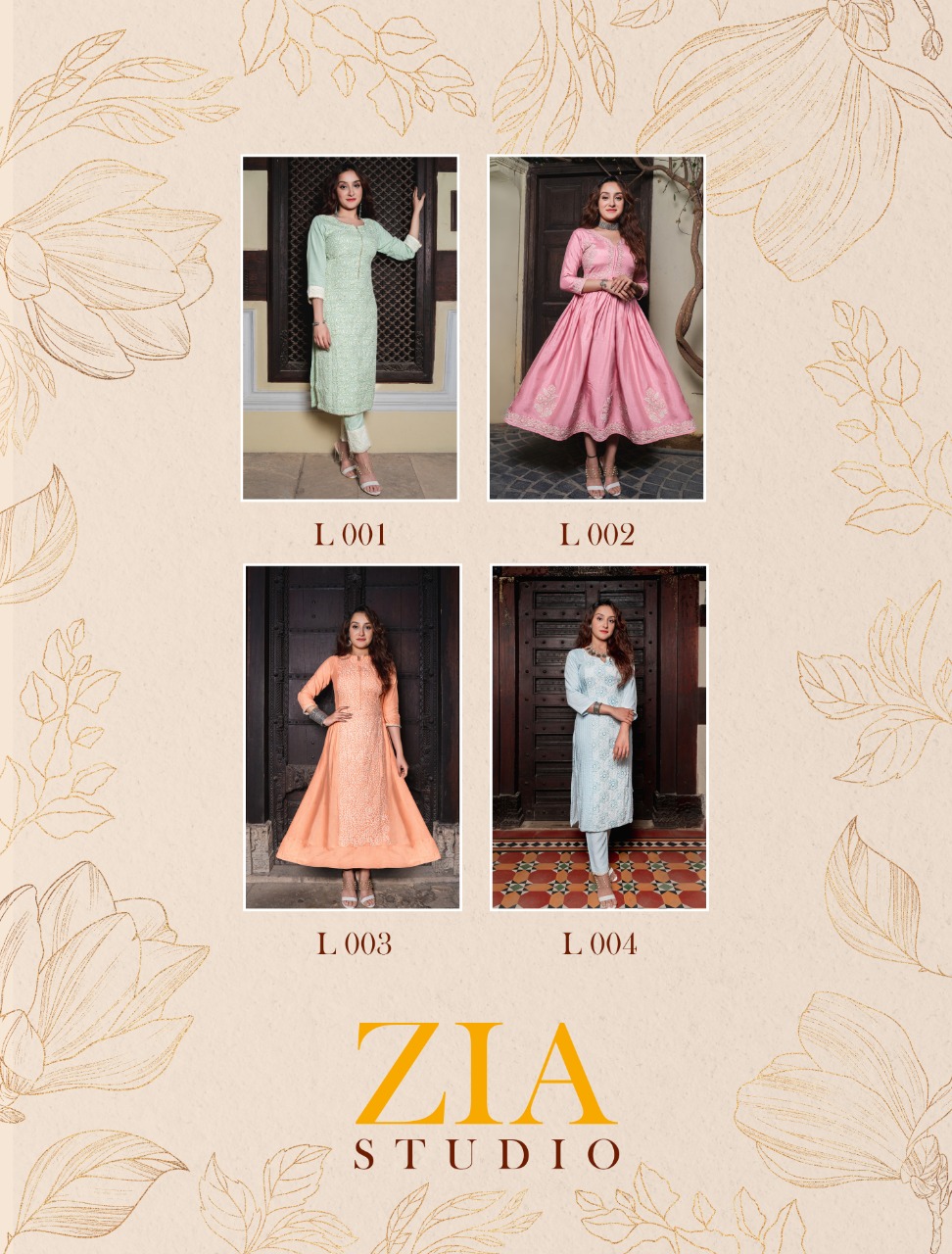 Zia Presents Lucknowi  Fancy Designer Kurtis Collection