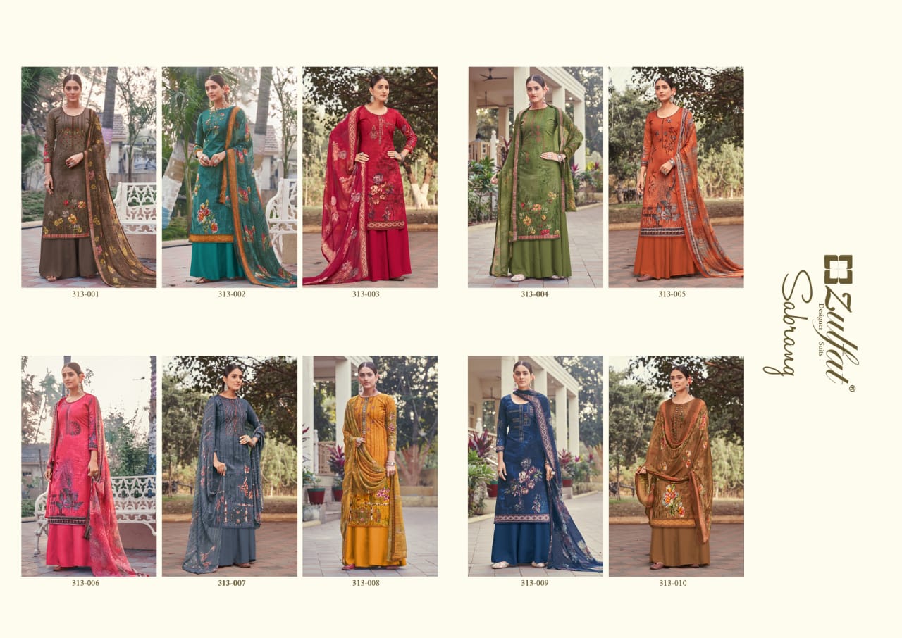 Zulfat Presents  Sabrang Digital Print Designer Dress Material