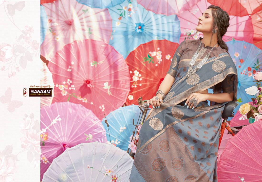 Sangam Presents Sudha Cotton Handloom Saree With Zari Weaving