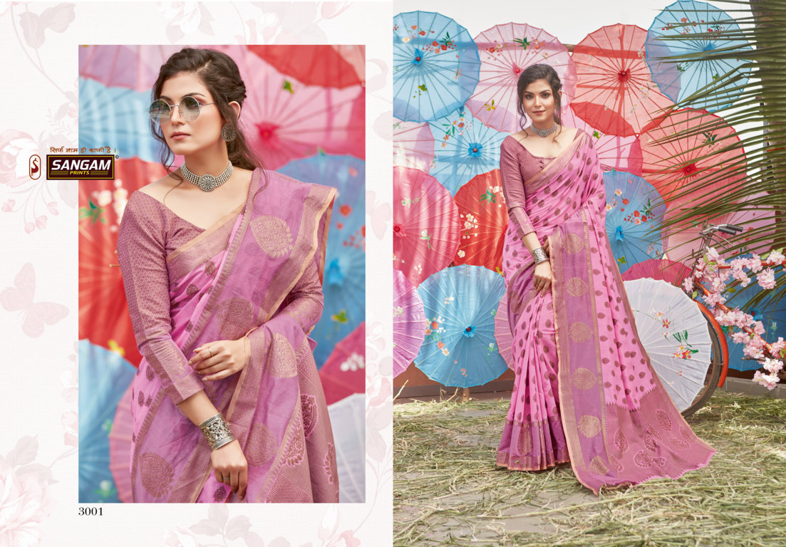Sangam Presents Sudha Cotton Handloom Saree With Zari Weaving