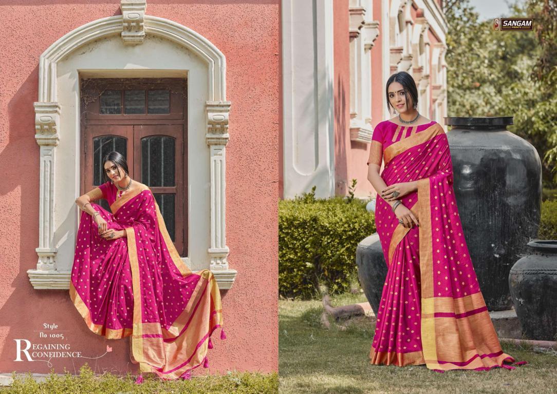 Sangam Presents Tara Sitara Vol-3 Handloom Silk Saree With Zari Weaving