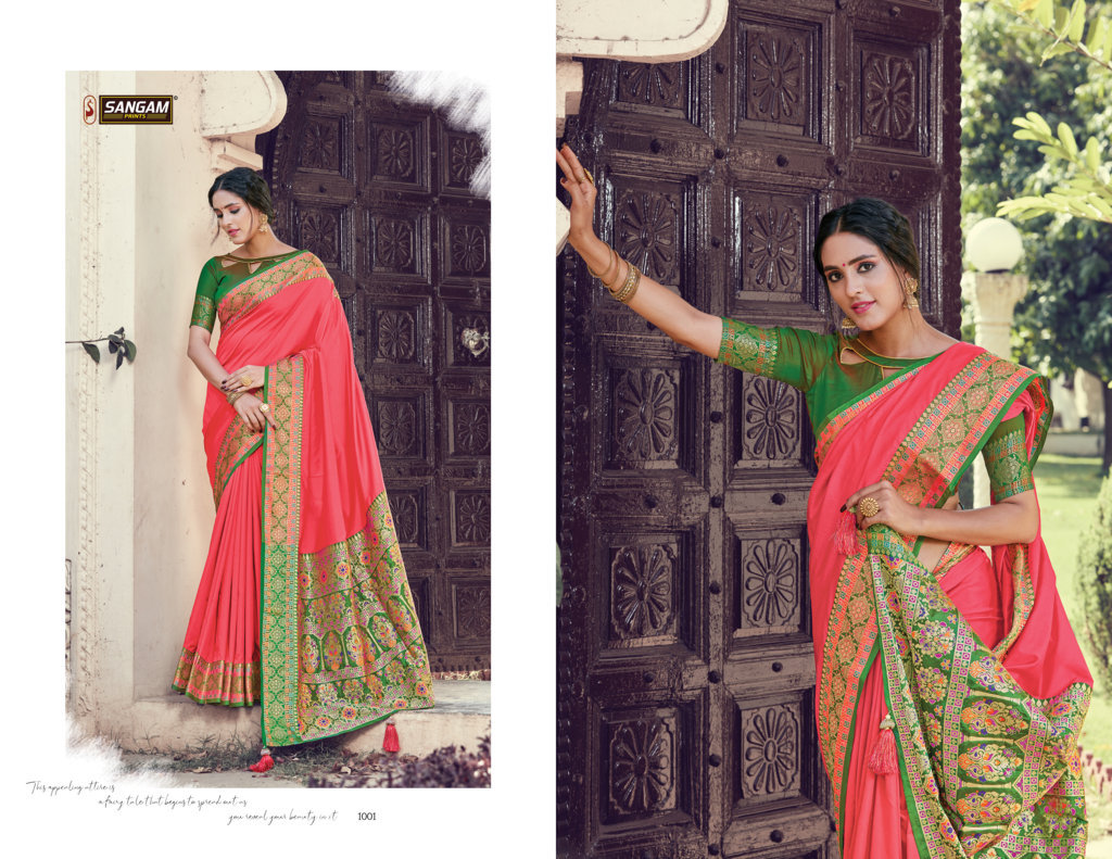Sangam Presents Sea Silk Zari Weaving Pure Silk Sarees