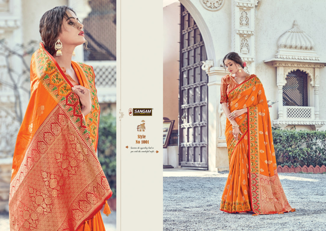 Sangam Presents Chand Chakori Zari Weaving Pure Silk Sarees