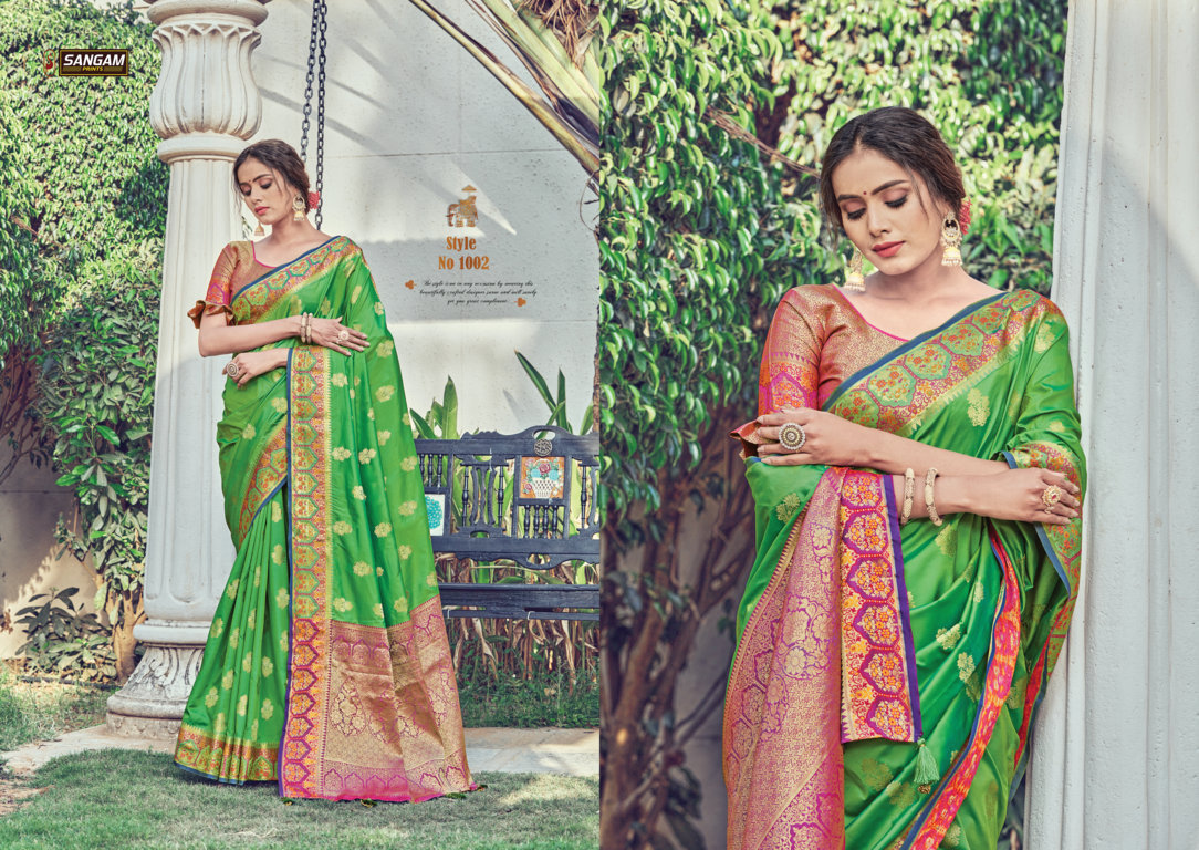 Sangam Presents Chand Chakori Zari Weaving Pure Silk Sarees
