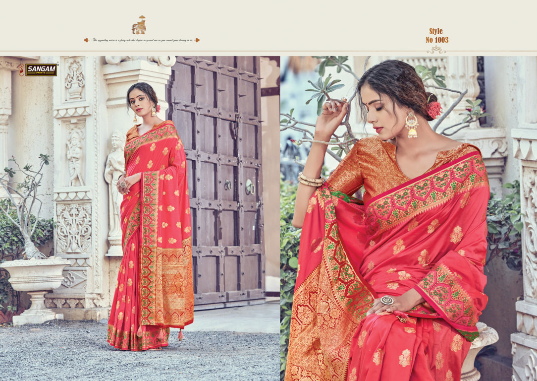 Sangam Presents Chand Chakori Zari Weaving Pure Silk Sarees