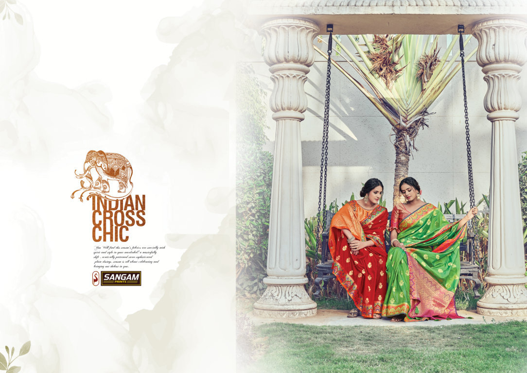 Sangam Presents Chand Chakori Zari Weaving Pure Silk Sarees