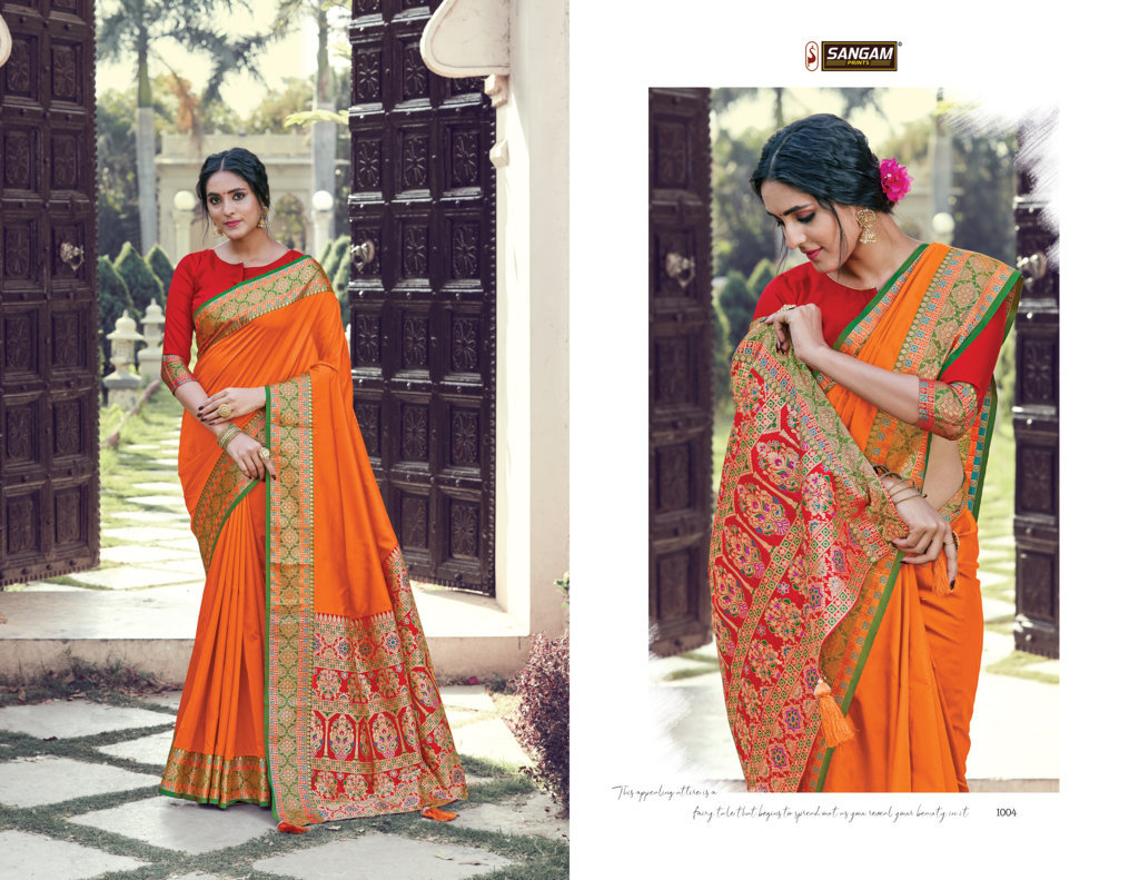 Sangam Presents Sea Silk Zari Weaving Pure Silk Sarees
