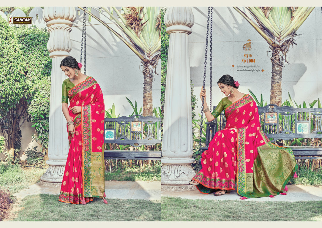 Sangam Presents Chand Chakori Zari Weaving Pure Silk Sarees