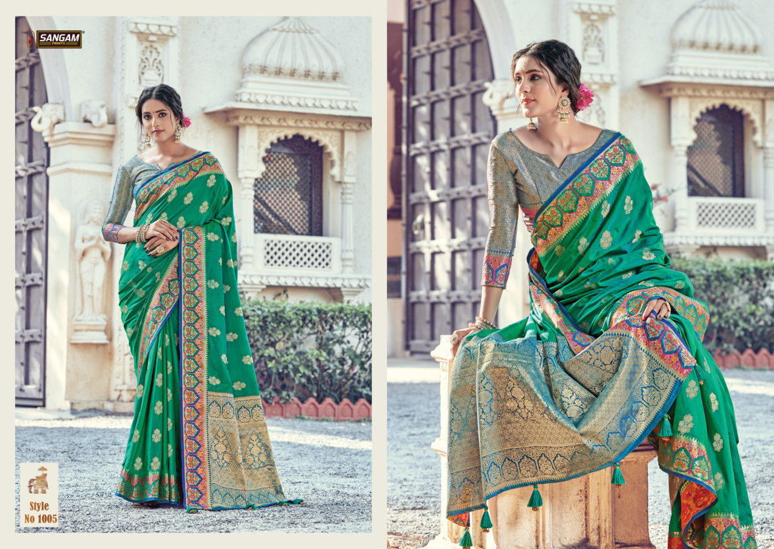 Sangam Presents Chand Chakori Zari Weaving Pure Silk Sarees