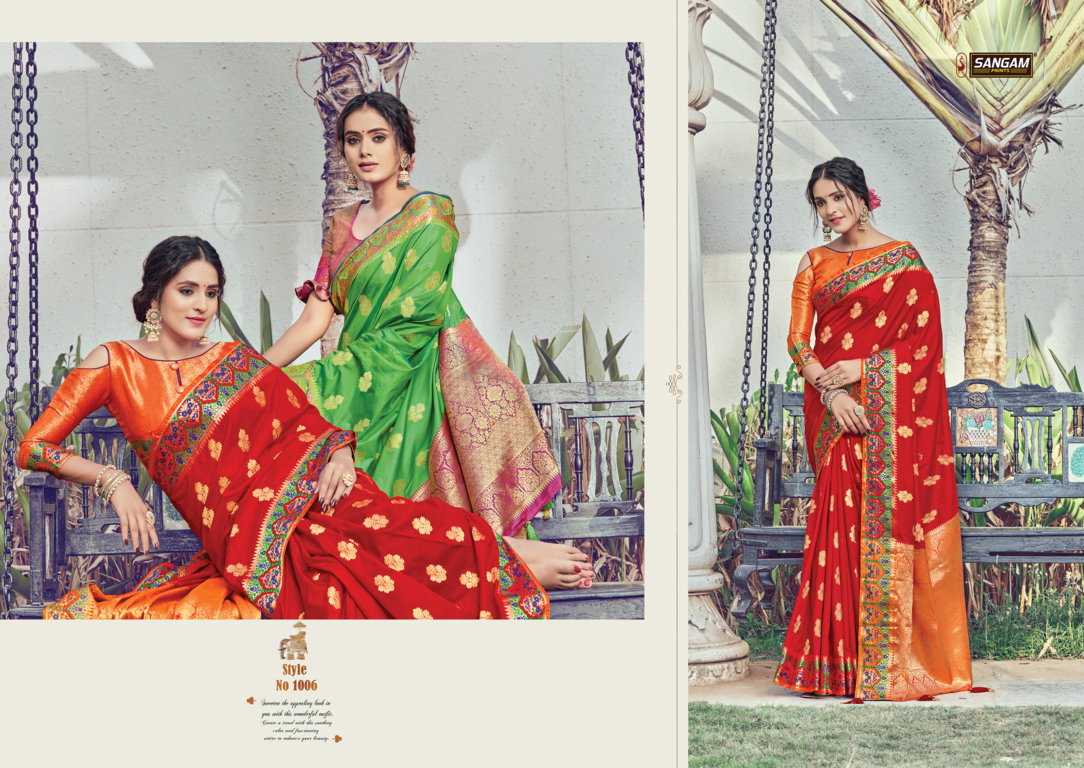 Sangam Presents Chand Chakori Zari Weaving Pure Silk Sarees