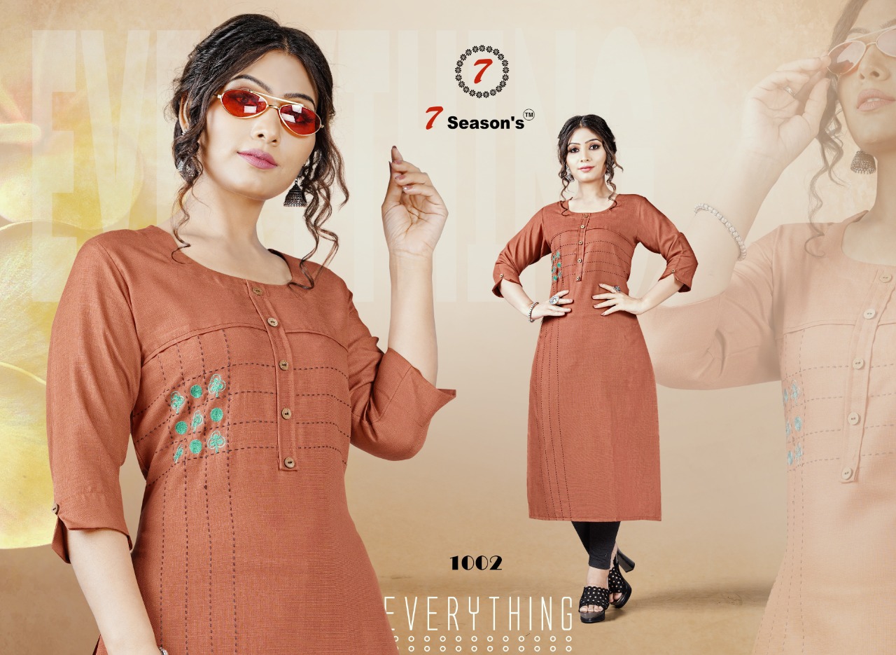 7 seasons Vastra cotton kurtis with pant