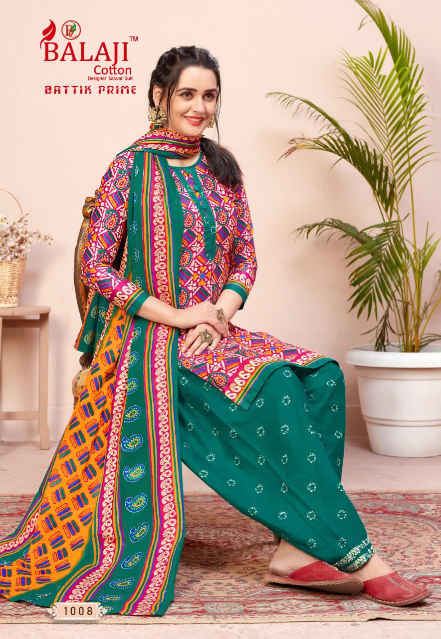 Balaji Presents Battik Prime Vol 1 Pure Printed Cotton Dress  Material