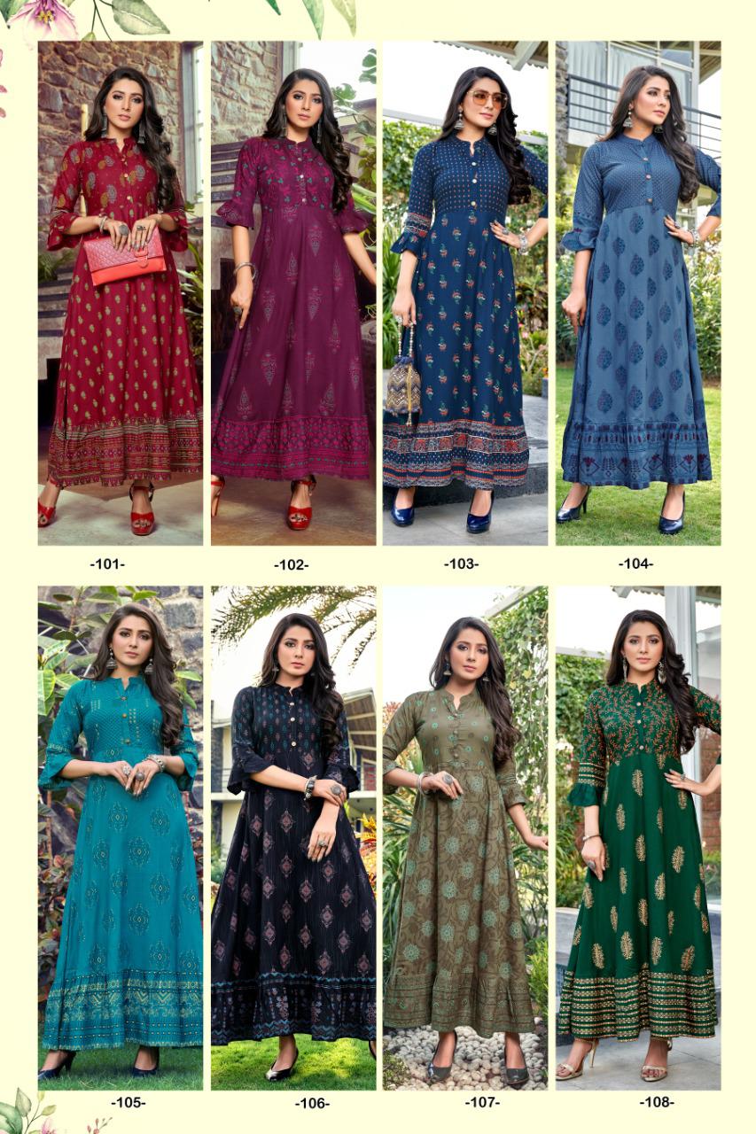 Blue Hills Leela Vol 2 Rayon Printed Kurtis Catalogue Manufacturer, India