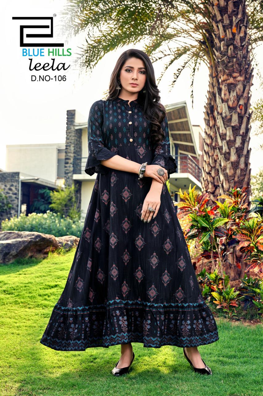 Blue Hills Leela Vol 2 Rayon Printed Kurtis Catalogue Manufacturer, India