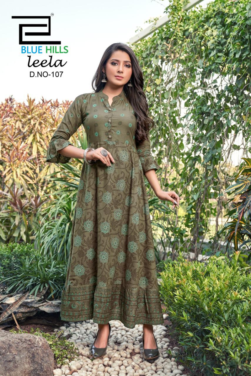 Blue Hills Leela Vol 2 Rayon Printed Kurtis Catalogue Manufacturer, India