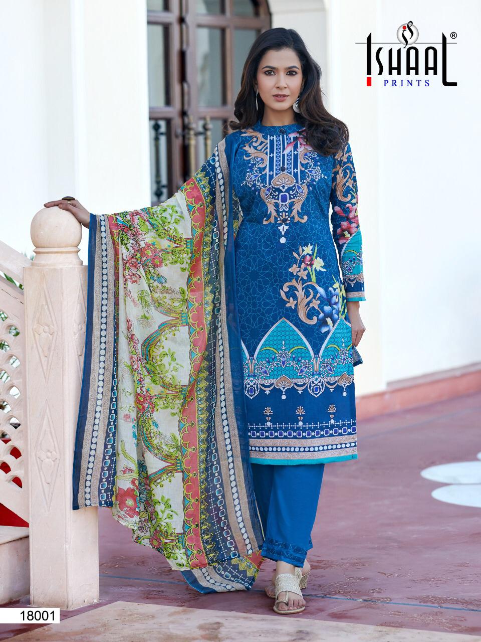Ishaal Gulmohar Vol 18 Lawn Karachi Pure Dress Material Wholesale Cov19