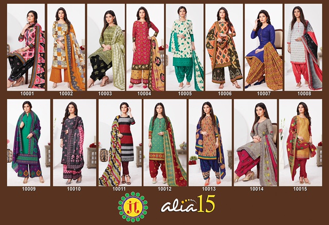 Jt Alia Vol  15 Regular Bandhani Dress Material Wholesalers In Surat
